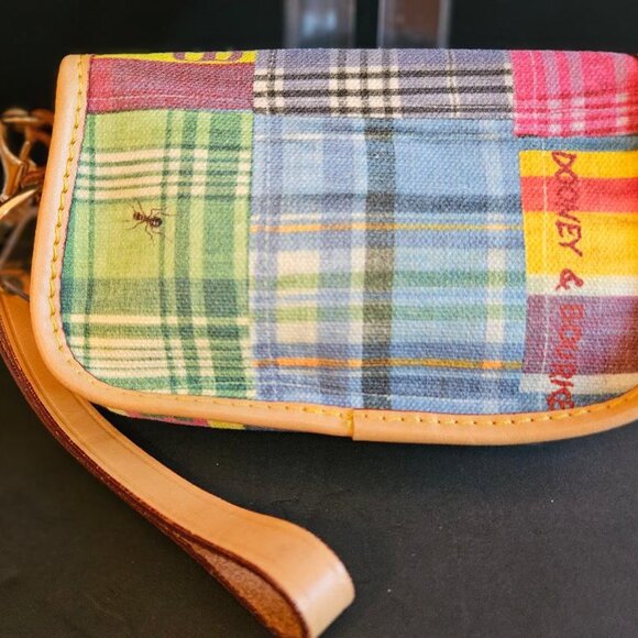 Dooney & Burke multi-colored plaid picnic ants wristlet. 6"X4" - Picture 4 of 5